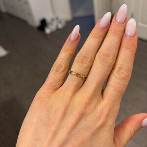 The Lottie Dainty Gold Chain Link Ring stainless steel